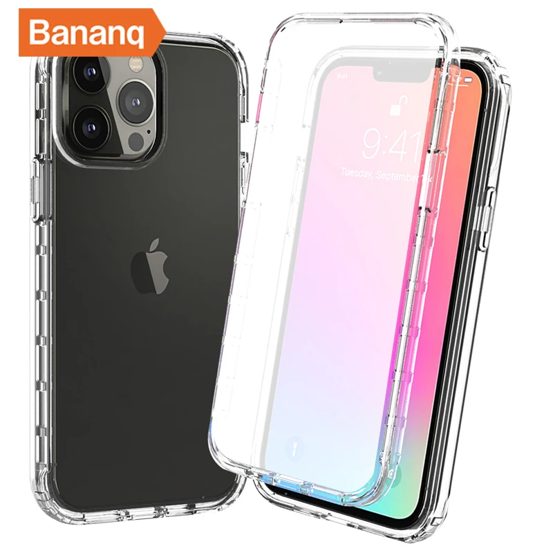 

Bananq Shockproof All Inclusive Phone Case For iPhone 16 15 14 Plus 13 12 Mini 11 Pro Max 6 7 8 Plus SE 2020 X XR XS Clear Cover