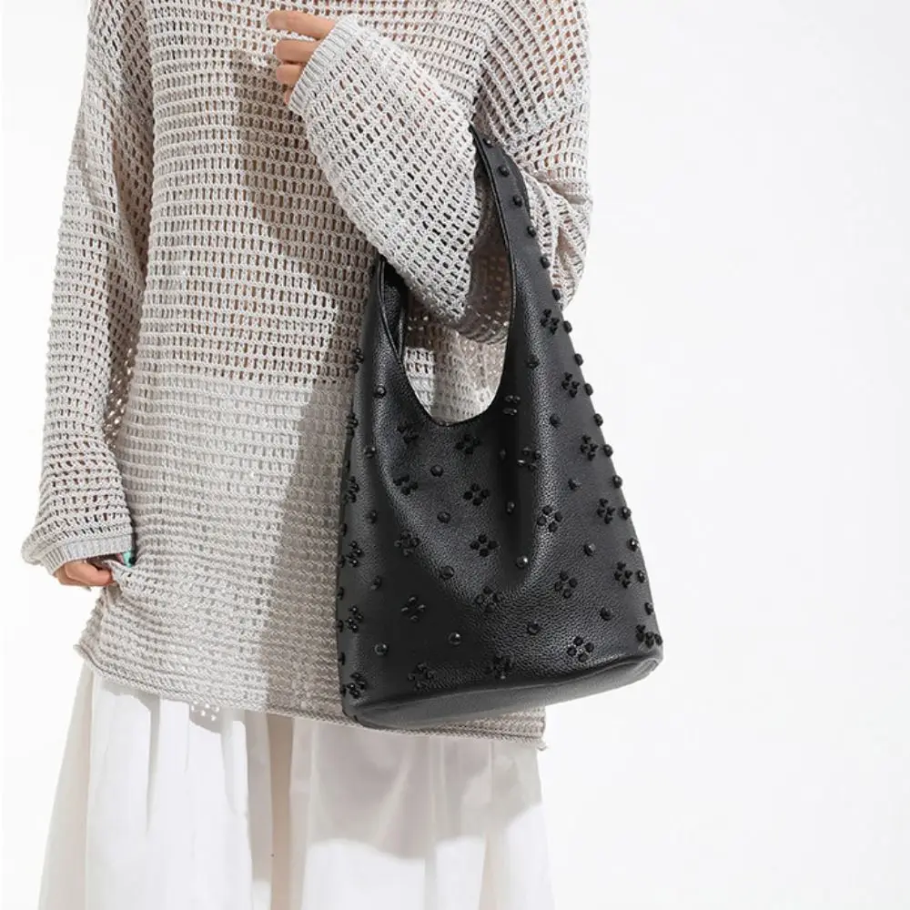 

Casual Metal Stud Rivet Shoulder Bag Punk Style Sweet Cool Underarm Bag Spicy Girl Handbag Y2k Underarm Bag Lady