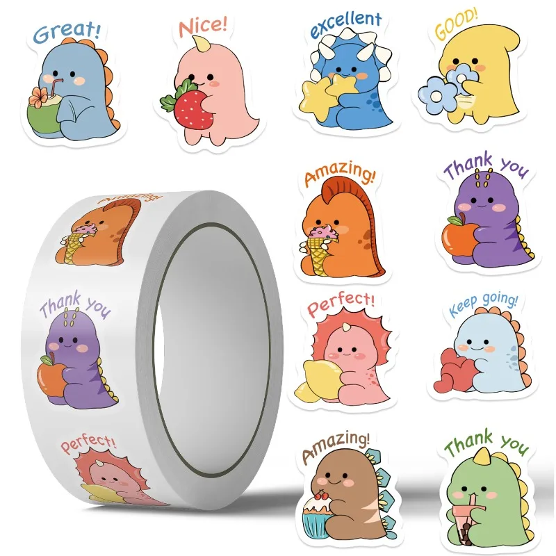 500pcs Cartoon Personality Dinosaur Creative Doodle Decorative Stickers