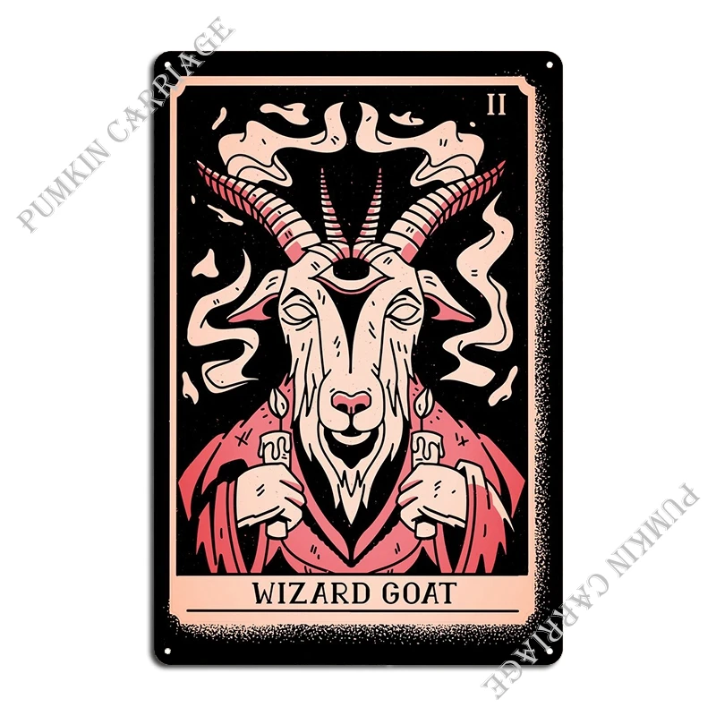 Tarot Goat Wizard Magician Metal Plaque Poster Mural Printed Party Kitchen Living Room Tin Sign Poster