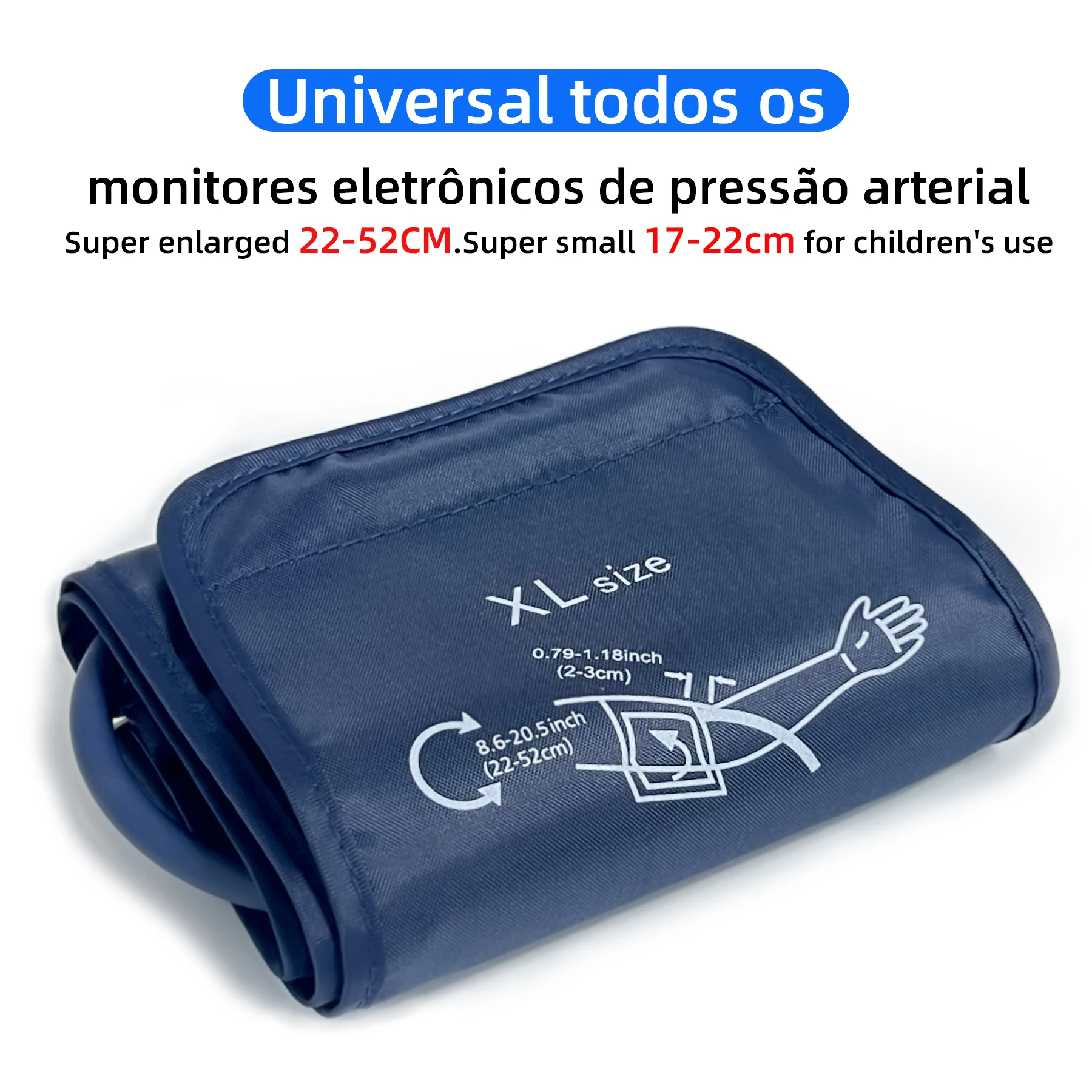 Braçadeira Universal Ajustável para Medidor de Pressão Arterial, Braçadeira de Reposição para Braço, Compatível com a Maioria dos Monitores de Pressão para Adultos