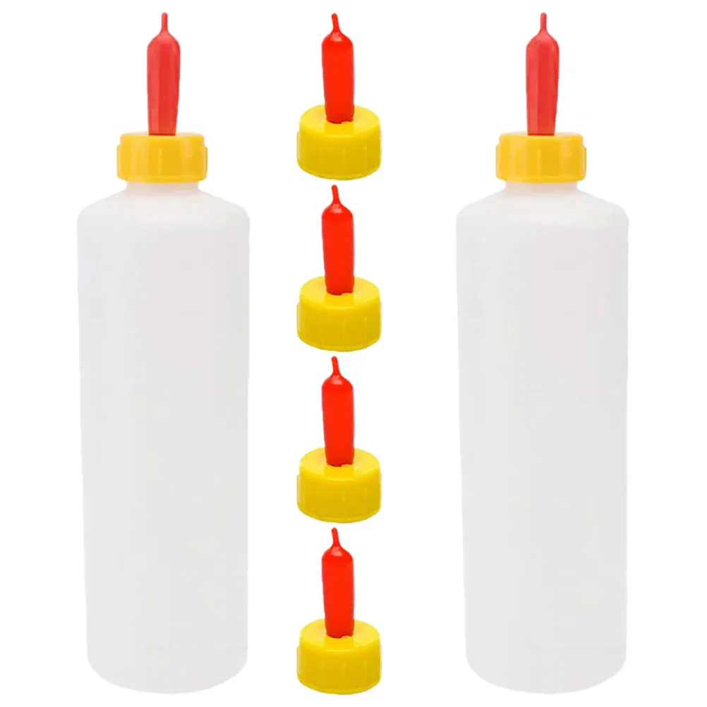 

2 Sets Small Animal Milk Bottle Nursing Feeder for Goats Sheep Cows Piglets Easy Clean Portable Farmhouse Tool