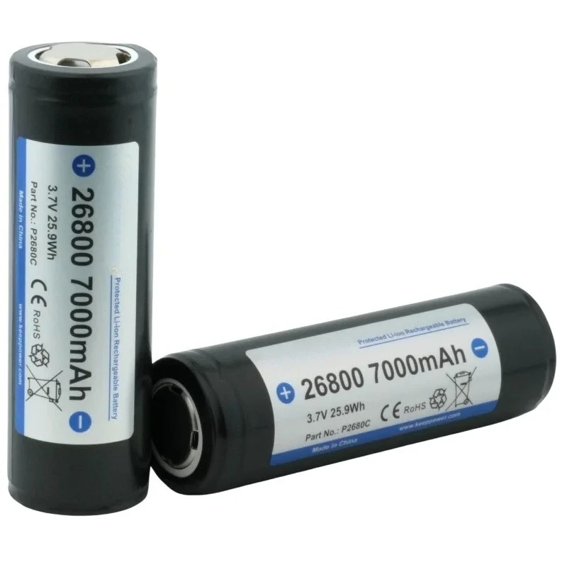 High-Capacity P2680C 3.7V 7000mAh Protected Li-ion Rechargeable 26800 Batterie For Strong Light Flashlight A-grade Battery Cell