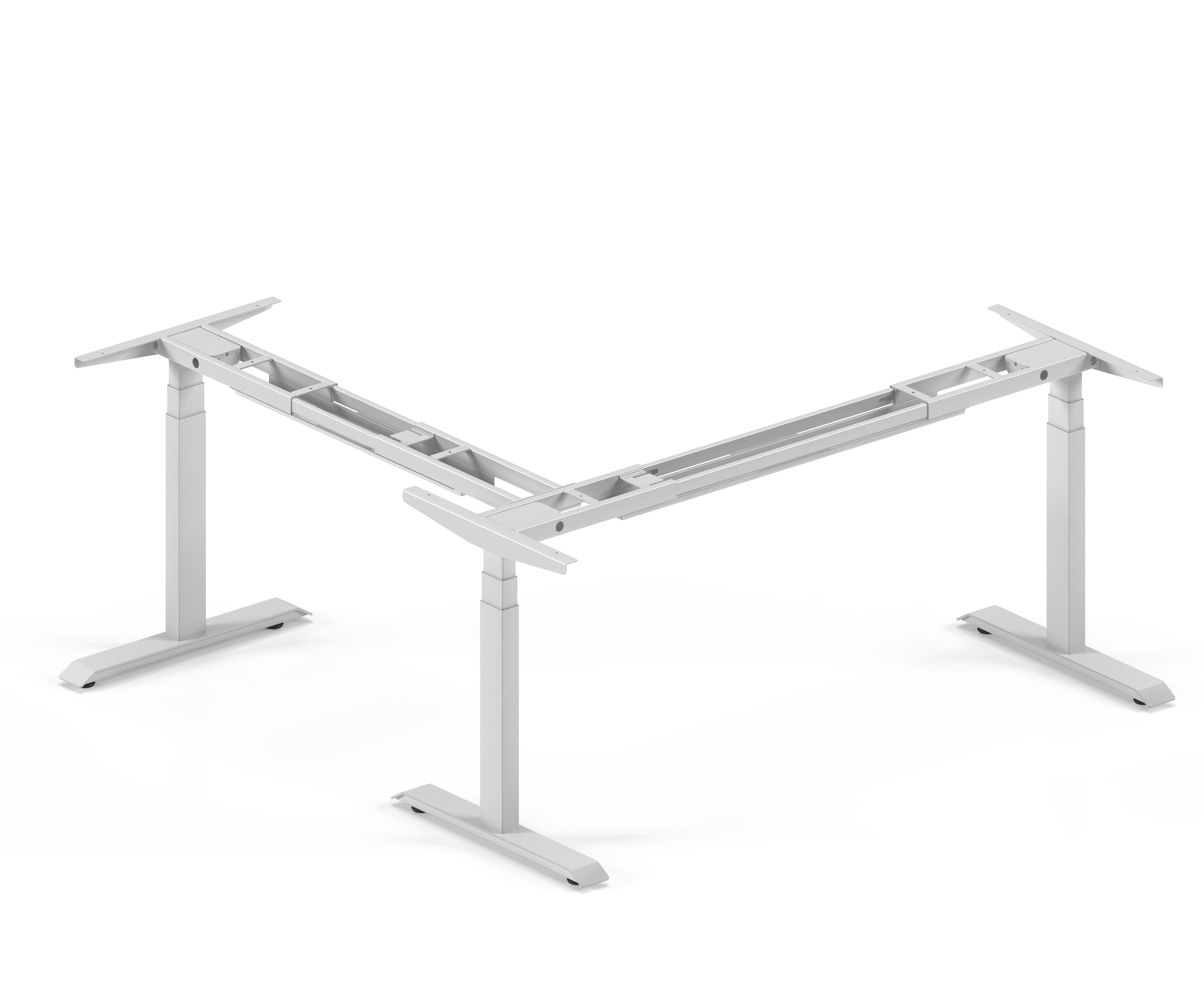 Modular Modern Home Office Workstation Adjustable Height L-Shaped Desk with Wood & Metal Frame and Dual Motor Customizable Size