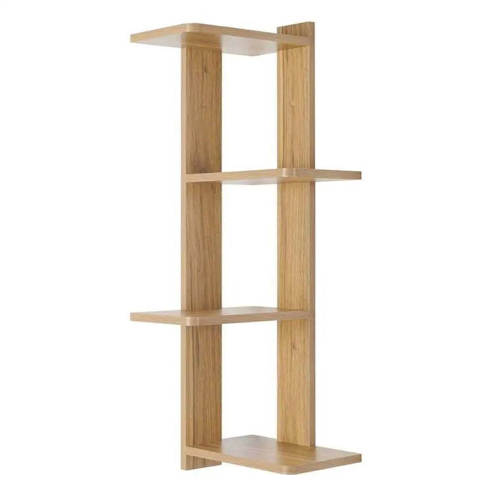 

Alvar Corner 4 Tier Floating Ledge Column Wall Shelf Space-saving Design Unique Geometric Style Versatile Storage Solution Black