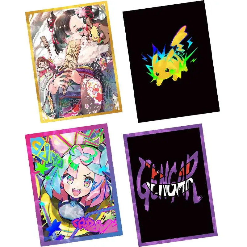 

60pcs/set Pikachu Marnie Dawn Iono Gengar Flash Card Sleeve PTCG Anime Game Collection Card Protective Cover Gift Toy 67*92mm