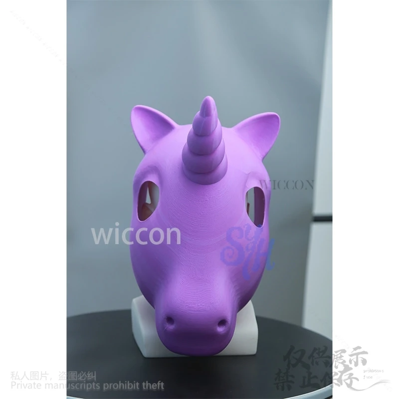 فروي Furrsuit Kawaii ثلاثية الأبعاد حمض البوليلاكتيك رئيس قاعدة الجمجمة لطيف قناع أنيمي يونيكورن تأثيري أغطية الرأس لتقوم بها بنفسك اكسسوارات كوس مخصصة