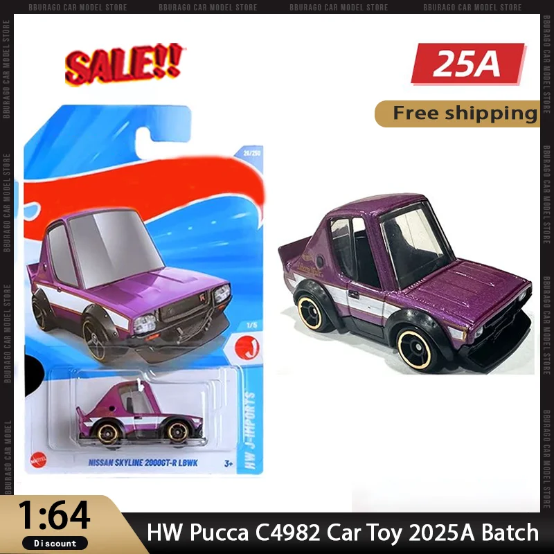 New In Stock 1/64 Hw Pucca C4982 2025a Batch Simulation Alloy Miniature Die-Casting Integrated Car Model Custom Toy Gift Pendant
