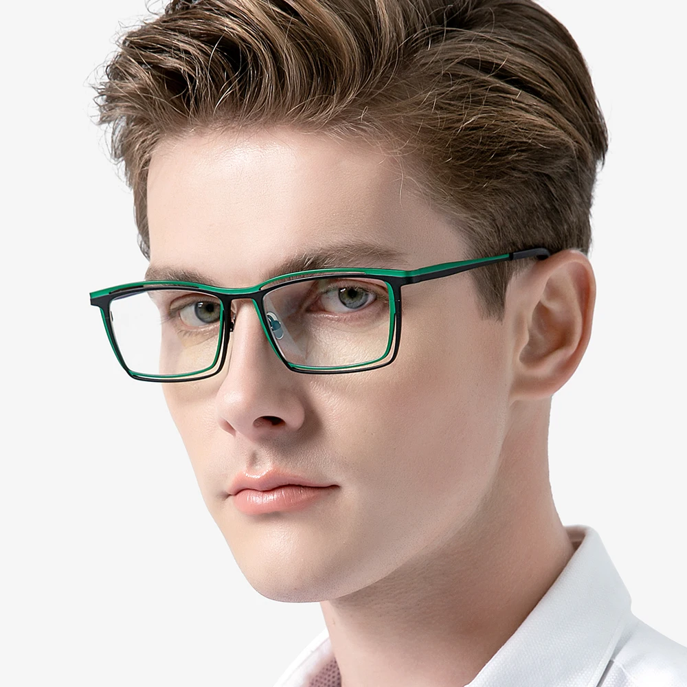 FONEX Titanium Glasses Frame Men Retro Square Eyeglasses Men's Vintage Matter Color Eyewear F85765