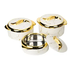3 Piece/1.5L+2L+2.5L Food Warmer Set, Insulated Casserole Bowl Set with Lid, Insulated Stainless Steel Containers for Hot and Co