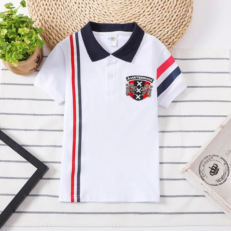 

2025 baby Boys Polo Shirt Summer Childrens Short sleeve Tops pattern Embroidery t shirt Kids single layer Girls Tees Polo Shirt