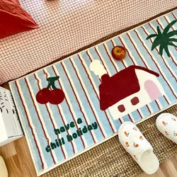 Carpet for Bedroom Bedside Foot Mat Cartoon Bear Soft Fluffy Rug Girls Room Imitation Cashmere Floor Mats alfombra dormitorio