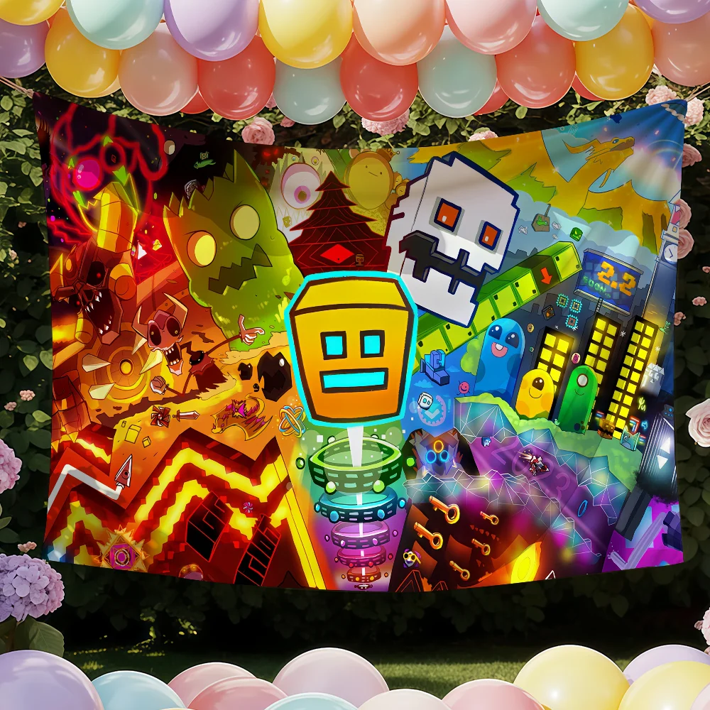 Game Geometry Dash flag Decorative Banners Suitable For Outdoor Camping Family Parties And Garden Walls Gift