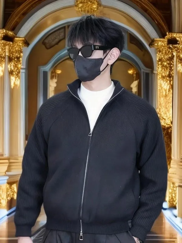 

Мужская вязаная пуховая куртка: модная, универсальная, теплая, морозостойкая, с белым пухом, с воротником-стойкой, трендовая верхняя одежда для пар