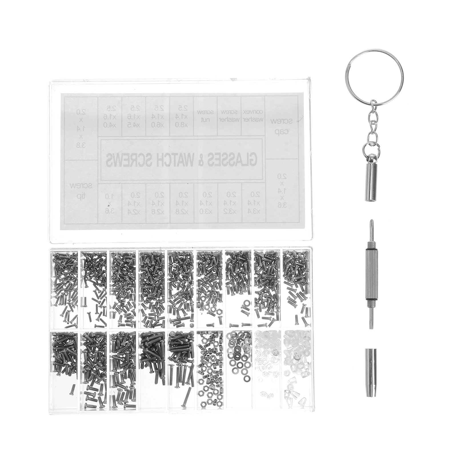 

1000pcs Screw Box Tool Kit Glasses Repair Eyewear Replacement Parts Set Stainless Steel Portable Storage Family Gift Eyeglass