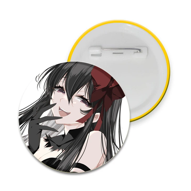 58MM Cartoon Character Akemi Homura Round Brooch Badge Snap-in Button Pins Brooches for Clothes Decoration Fashion Jewelry Gifts