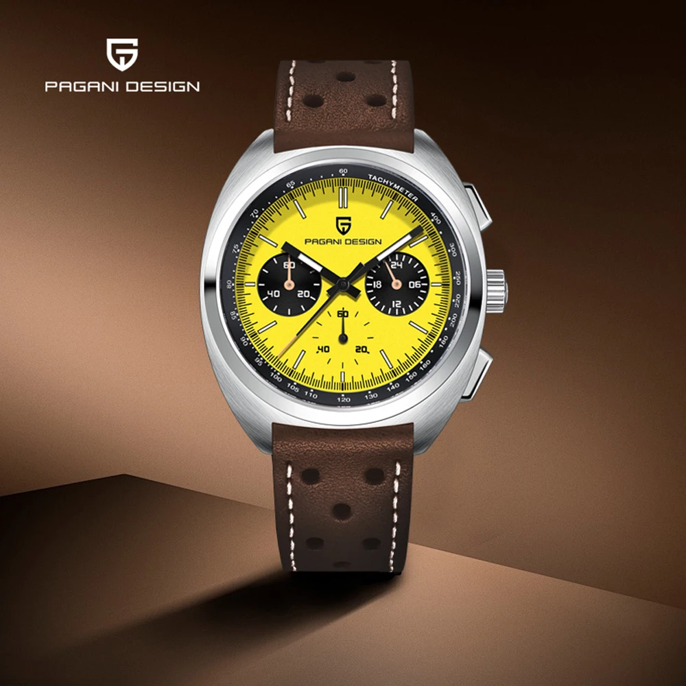 2025 New PAGANI DESIGN Panda Men's Watches Luxury Quartz Watch Men Chronograph AR Sapphire Waterproof Leather Sports Clock Gift