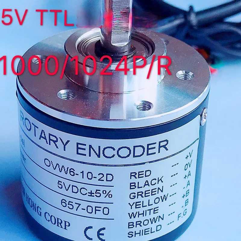 5V Long Line Drives TTL Differential Output Incremental Rotary Encoder OVW2 Series 1000 Pulse 1024 Line