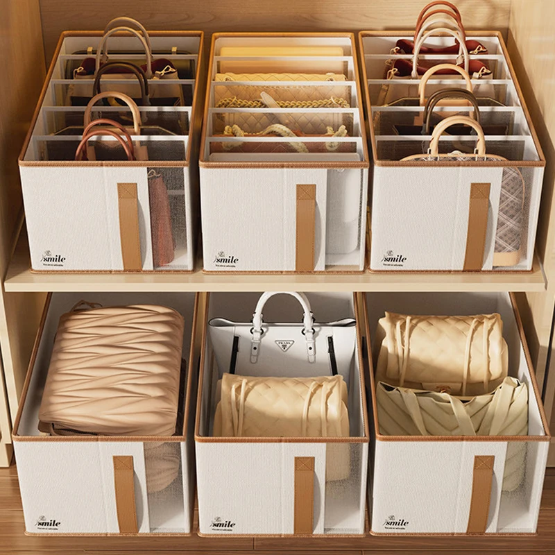 Faltbare Aufbewahrungsbox für Damenhandtaschen mit offenen Fächern, platzsparendes Design für Tragetaschen, Rucksäcke, Schuhe und Kleidung – Detail 5