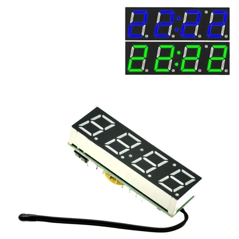 Super Sale RX8025T 3 in 1 LED Digital Clock Temperature Voltage Module Time Thermometer Voltmeter Board DC 5V-30V Blue