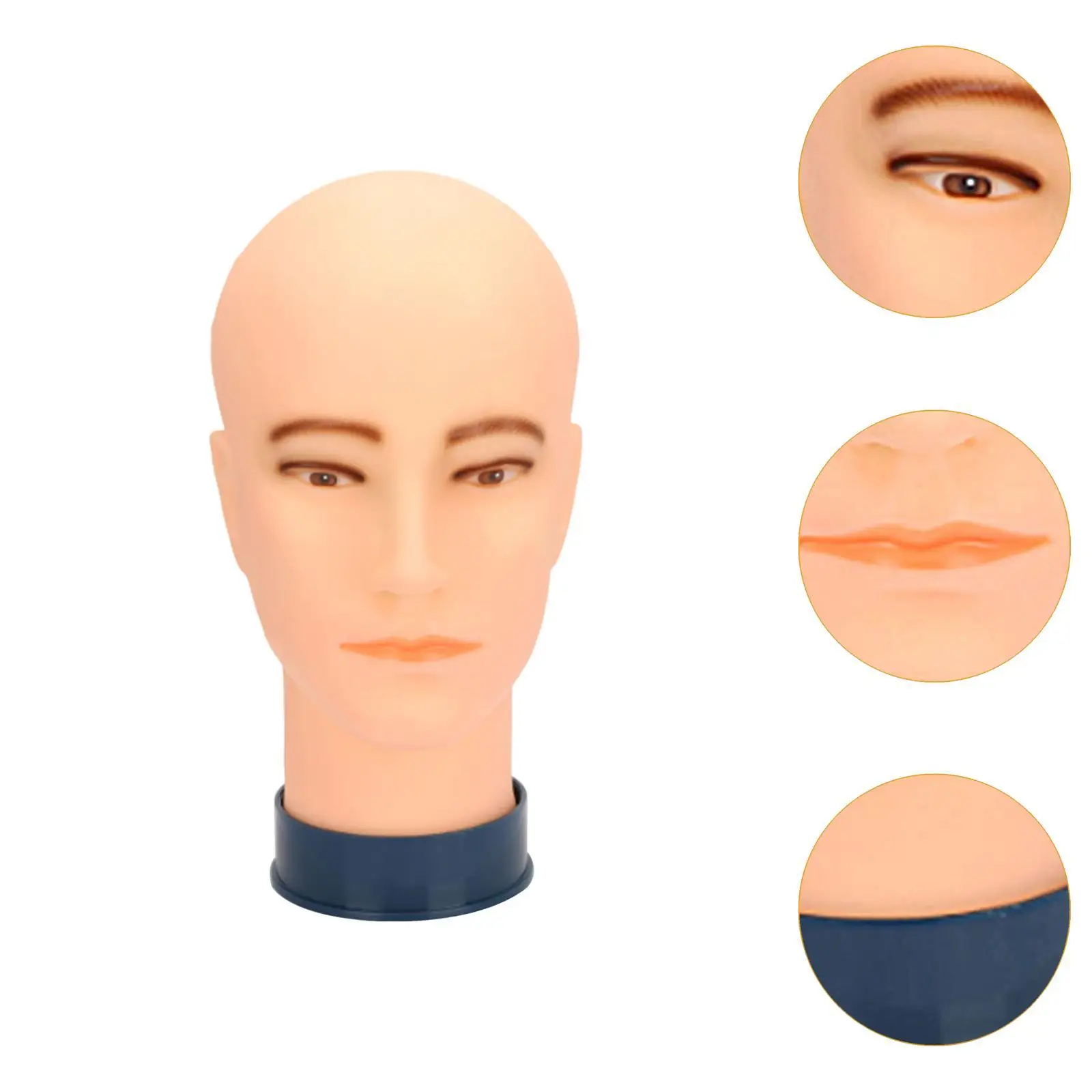 Testa di manichino calvo, modello di puntello per esposizione di copricapo professionale per testa di manichino per trucco