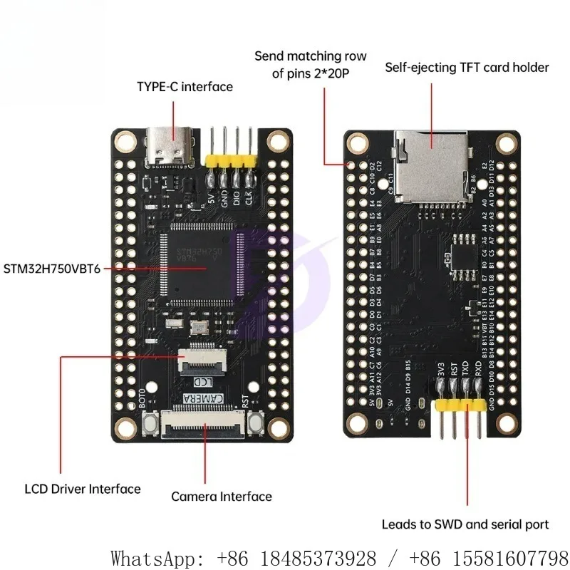 STM32H723ZGT6 STM32H750VBT6 Core Board STM32H750 High-Performance System Development Board Type-C Interface MCU Learning Board