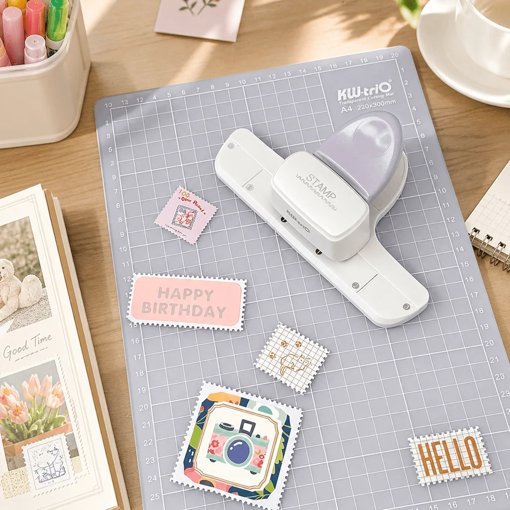 Alat Perforasi Stempel Pos, Pembuat Lubang Kertas, Alat Embos untuk Scrapbooking, Pembuatan Kartu, Pembungkus Kado, Kerajinan, Alat Tulis