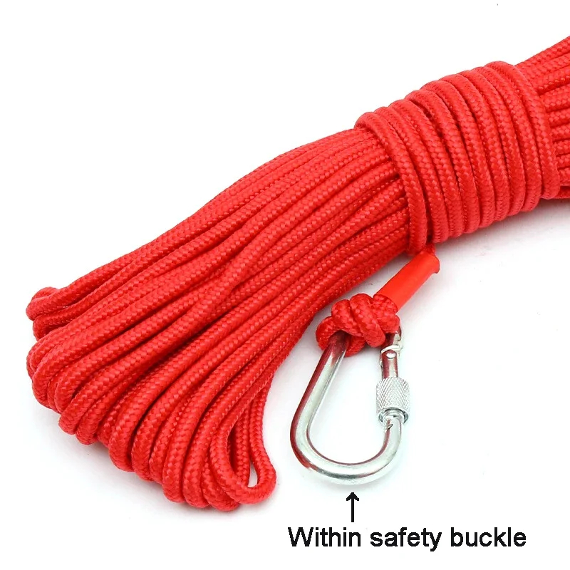 Fishing Salvage Magnetic Rope 30 Meter Nylon Braided Rope Strong Search Magnets  With Hook For Fishing Salvage , Rock Climbing