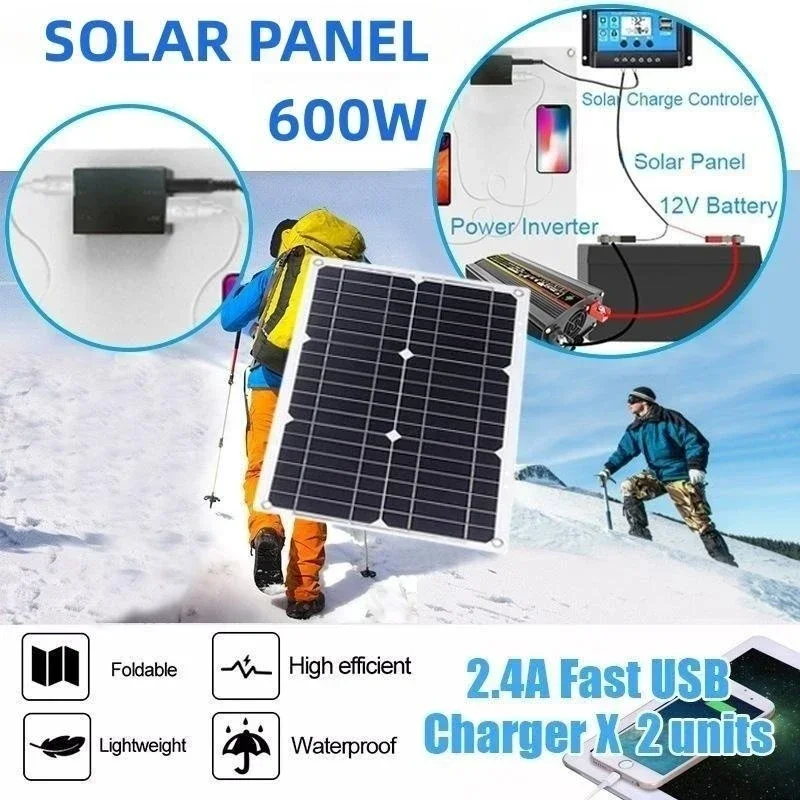 4000W Solar Inverter Kit 12V to 110V/220V with Panel & Controller - Complete Off-Grid Power System for Home RV Camping