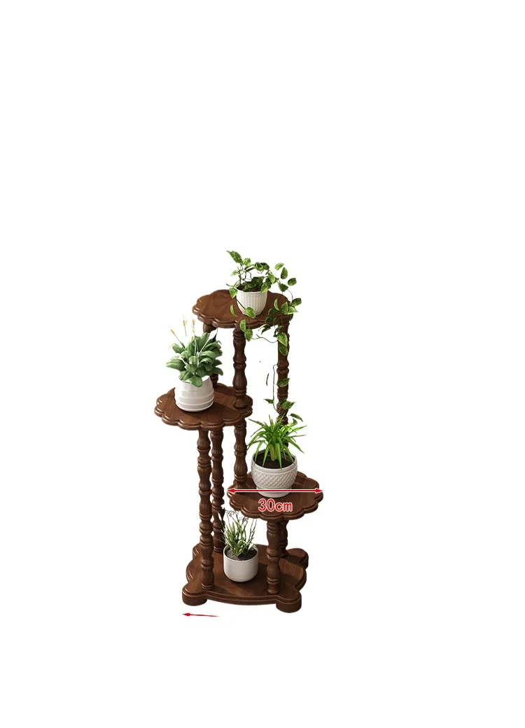

Solid wood flower stand Floor-to-ceiling multi-layer flower pot stand Household flower stand