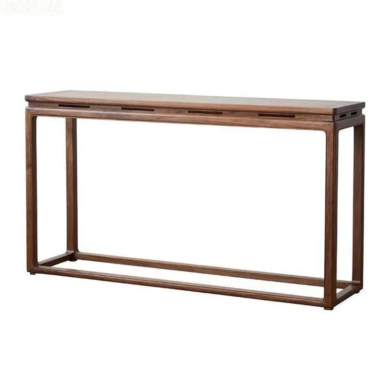 New Chinese black walnut table modern simple light luxury strip ji ancient minimalist entrance