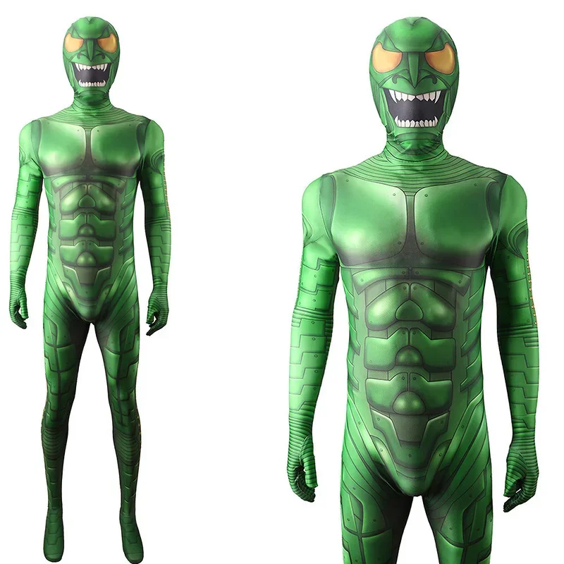 Green Goblin Man and Woman Jumpsuit Zentai Cosplay Costume Peter Parker Bodysuit Tom Holland Halloween Party