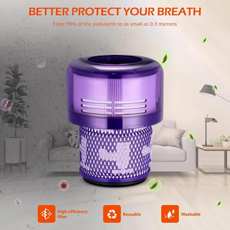 A44F-Dust Bin Sealing Rings Replacement For Dyson V11 Vacuum Cleaner Dust Bucket Sealing Ring And Hepa Filters