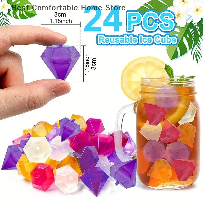 

24 шт./компл. многоразовые кубики льда для виски, летние износостойкие камни, кубики для виски, пластиковые аксессуары