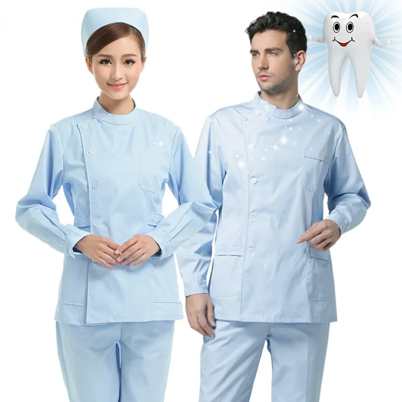 

White long Sleeve scrubs uniforms women Pet Grooming Clinic Nursing Clothes Workwear Nurse Scrub Work Pink Medical Uniform