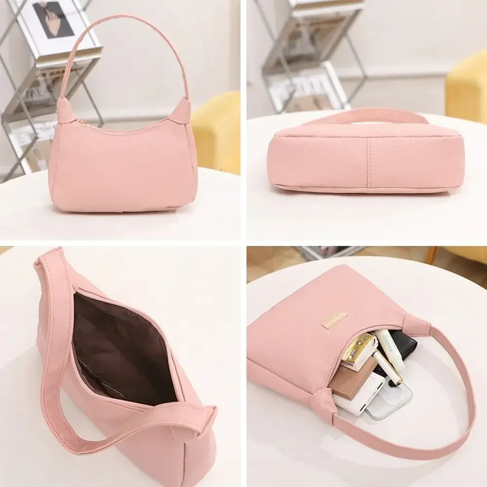 

Женская стильная сумка-слинг из искусственной кожи, однотонная сумка на плечо, простая сумка для подмышек, модные портативные сумки-бродяги для отдыха