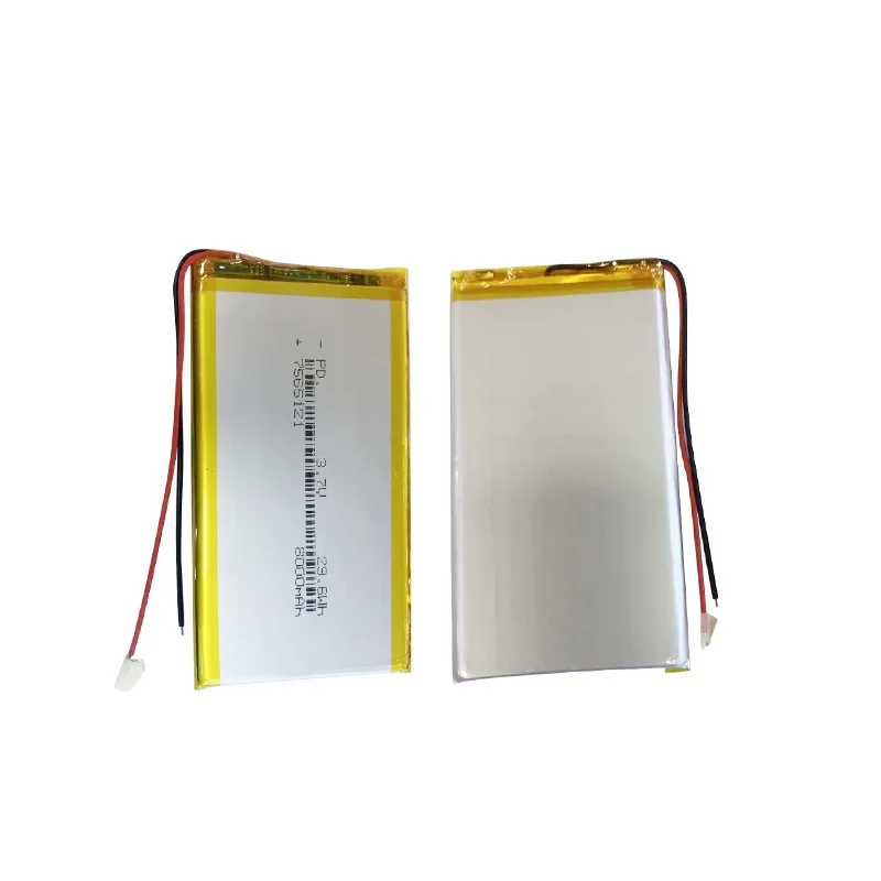 3.7V,8000mAh,7565121 Polymer lithium ion / Li-ion battery for TOY,POWER BANK,GPS,mp3,mp4 Accessories