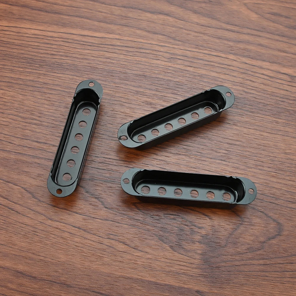 

3 Pcs Single Pickup Copper Cover Red Covers Humbucker Metal Musical Instrument Electric Guitar Accessory Black Bass Accessories