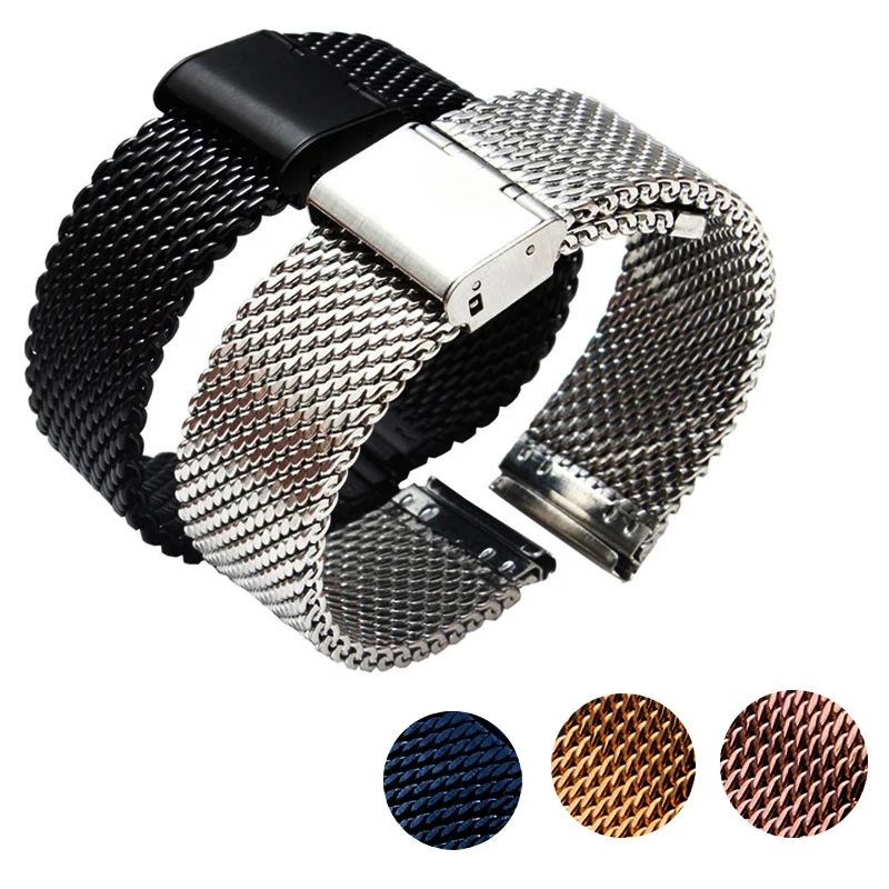 *new style * watch band 18mm 20mm 22mm 24mm Universal Milanese Replacement Wrist Belt Bracelet Stainless Steel Mesh Watch Strap