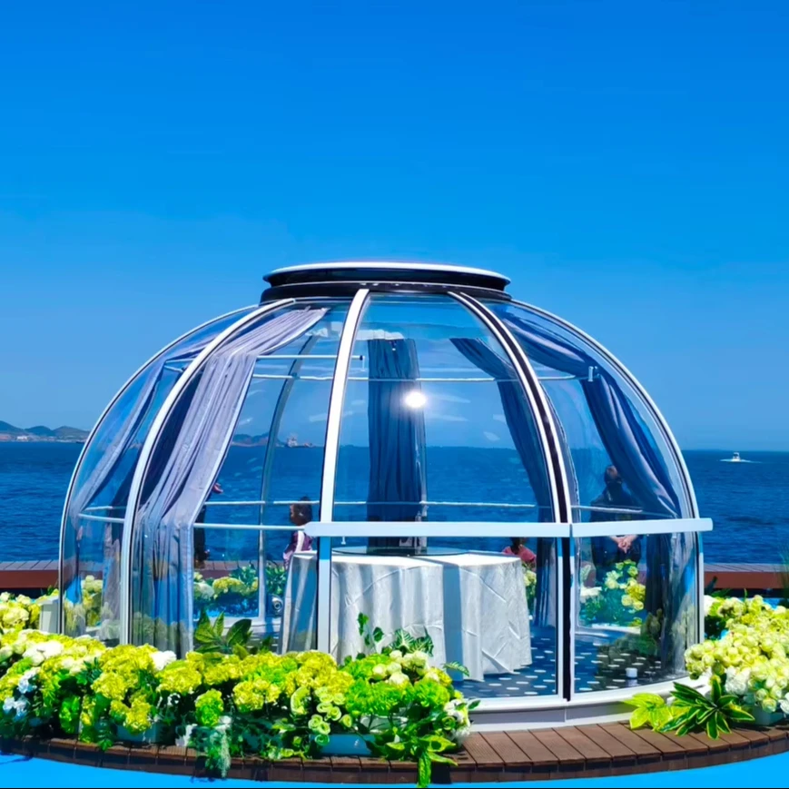 Starry Room With Large Skylight Panoramic Sleeping Pod For Observatory Villa Star Gazing Customized 3.5m 4.5m For Mountain Top