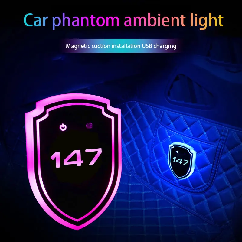 Car Shield Emblem stickers With Colorful Atmosphere Light For Alfa Romeo 147 Car Styling Accessories