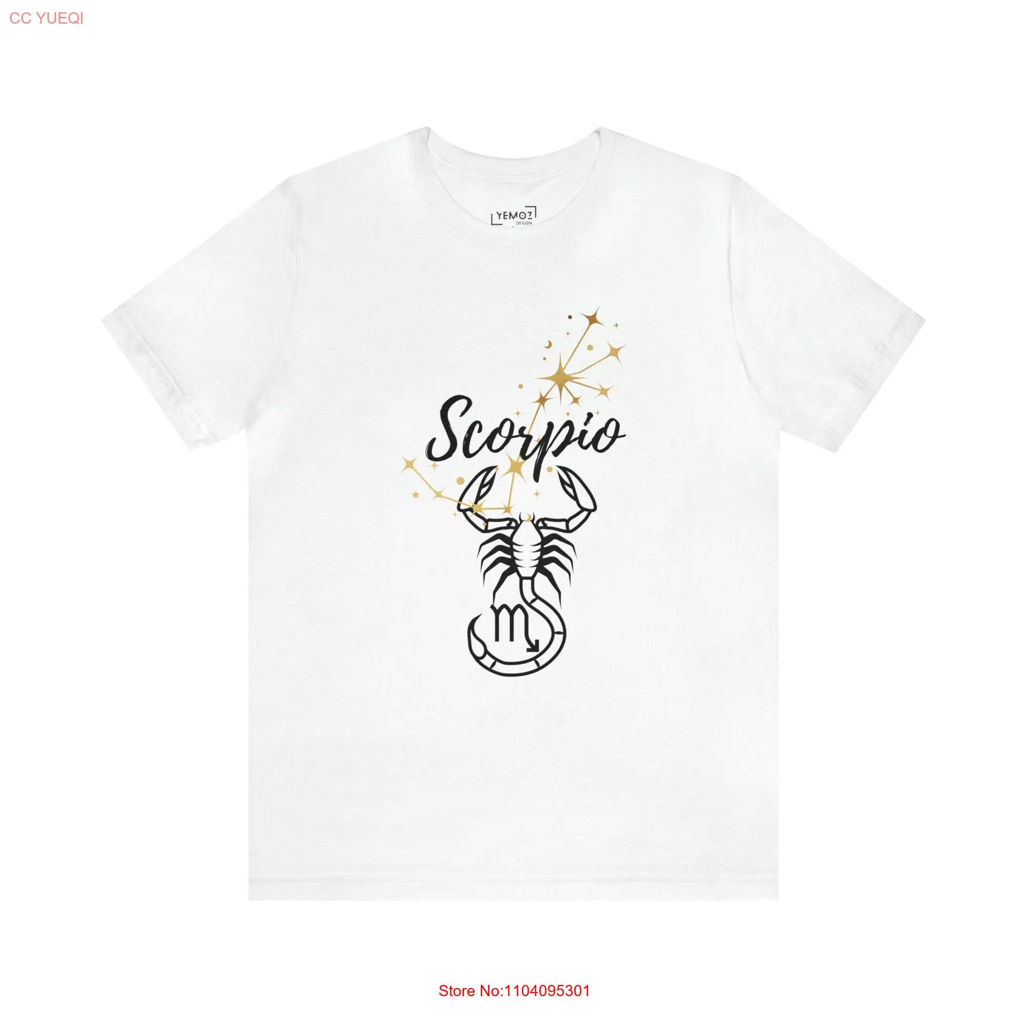 Scorpio Horoscope T Shirt  Black And Gold long or short sleeves