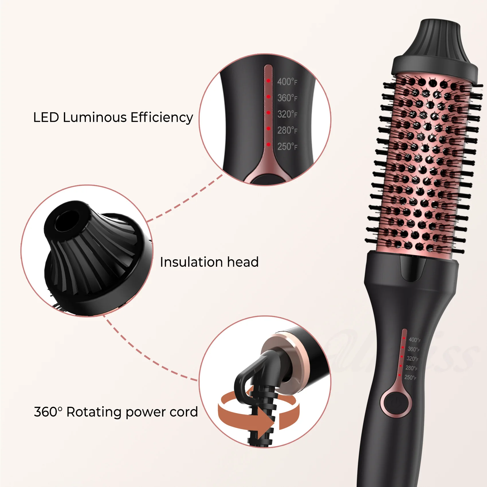 Fashion heated straight hair curling 2-in-1 stylist 31mm or more large roll roller operation is simple and portable travel