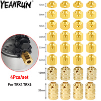 YEAHRUN 4PCS Brass 12MM Wheel Hex Drive Adapter Extended 5/8/9/10/11/12/15/20mm for 1/10 RC Crawler Car TRX4 TRX6 Parts