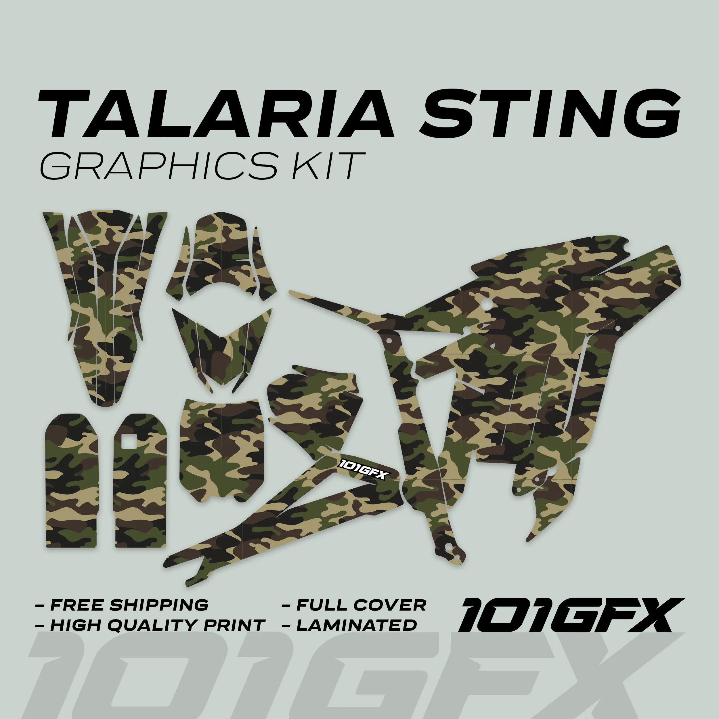 Graphics Kit CAMOUFLAGE Decals Stickers Laminated Camo military woodland sticker wrap eBike Emoto For Talaria Sting MX3 MX4
