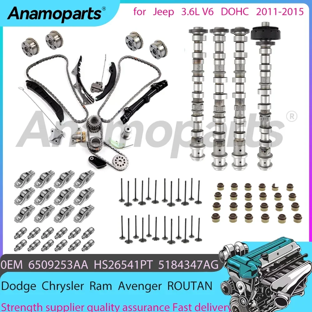 Timing chain Kit Camshaft belt oil control valve Overhaul Rebuild set for 3.6L 11-15 Dodge Chrysler Avenger Jeep 3.6 L V6 DOHC