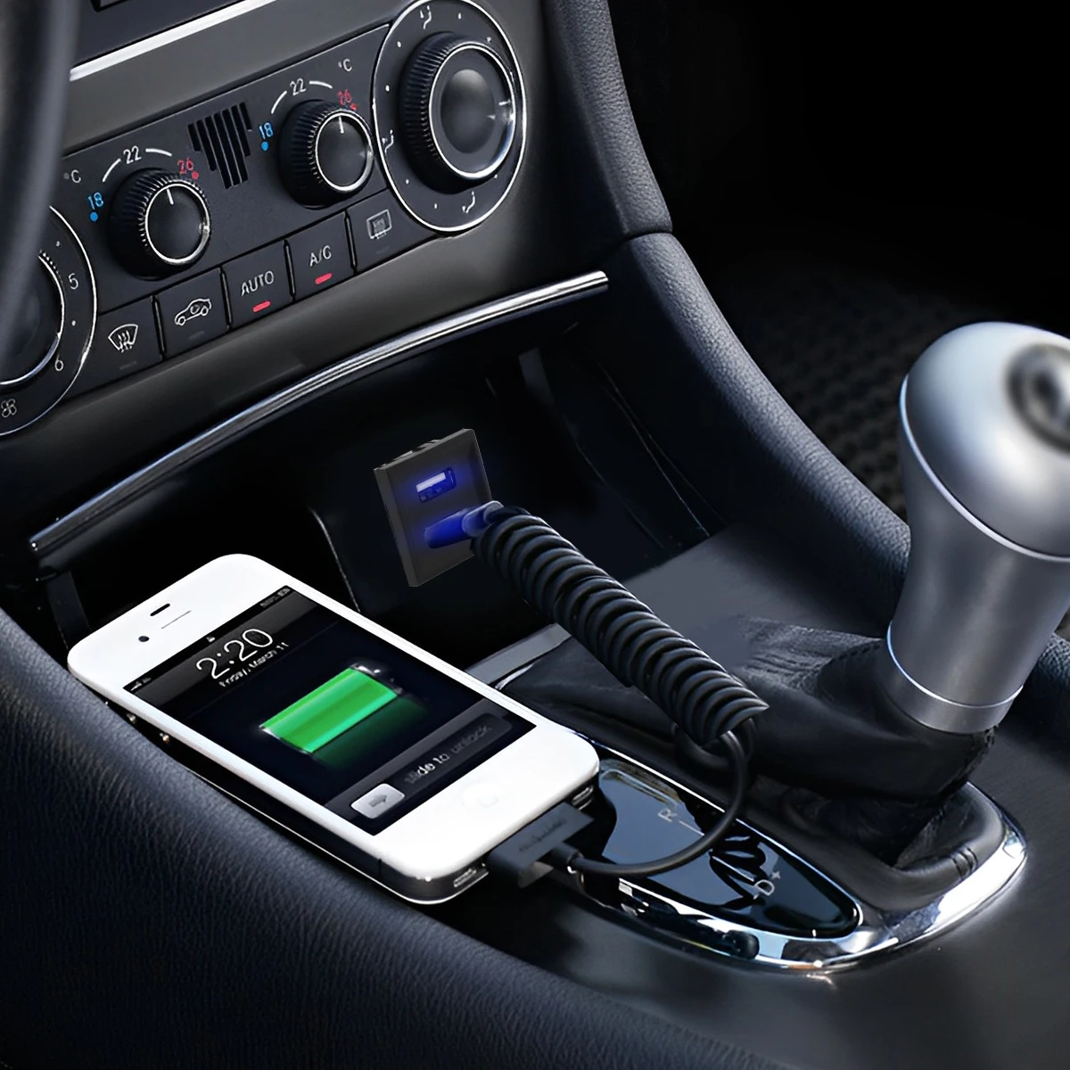 Dual USB Phone Charger Socket Compatible with Transporter T5 2003-2009 Car Charger Power Socket Premium 5V 3A Adapter for auto view 5