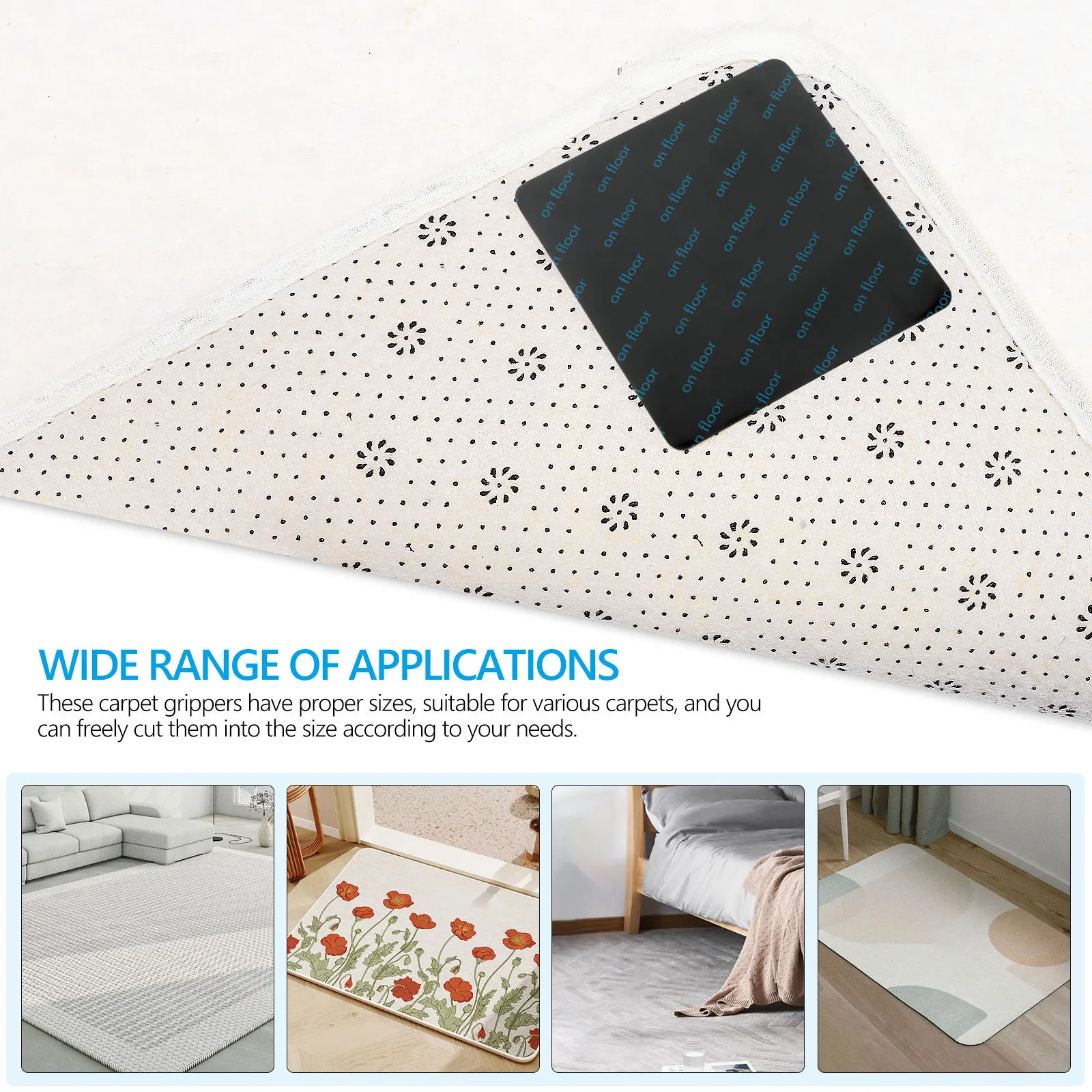 10 قطعة شريط السجاد لمنطقة السجاد فوق السجاد متعدد الاستخدام قابل للغسل البساط زلة سدادة وسادة عدم الانزلاق القابض لممر الدرج
