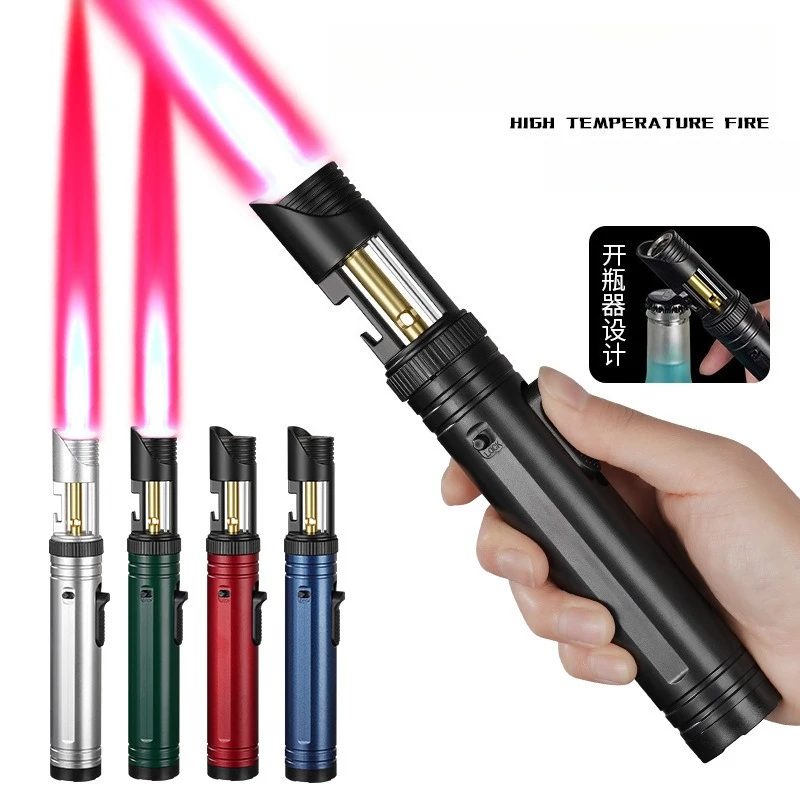 

New Creative Spray Gun with Bottle Opener Direct Charging Flame Spray Gun High Temperature Windproof Outdoor Portable