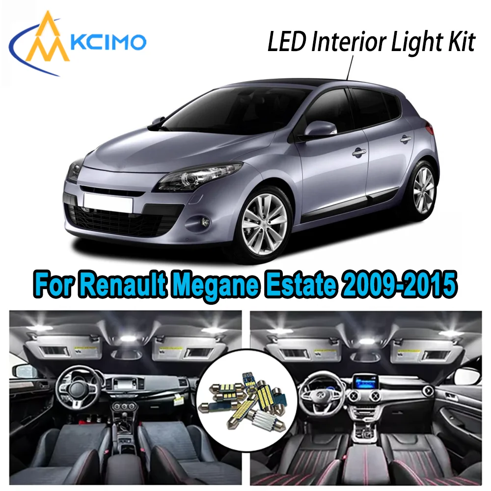 

High-Quality LED Interior Kit for Renault Megane Estate Grandtour Wagon 3 2009-2015 Error-Free Dome Map Trunk Automotive Lamps